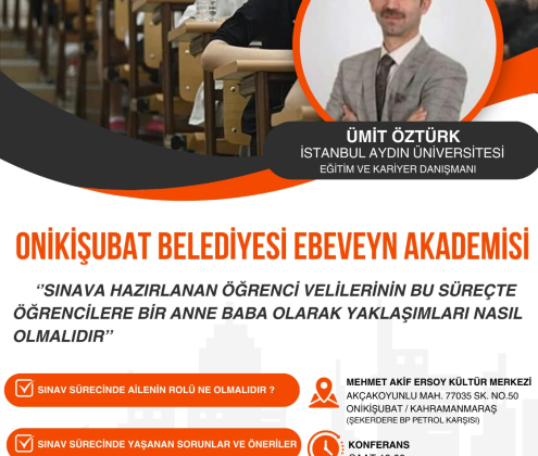 Onikişubat Belediyesi Ebeveyn Akademisi, konferansla başlıyor