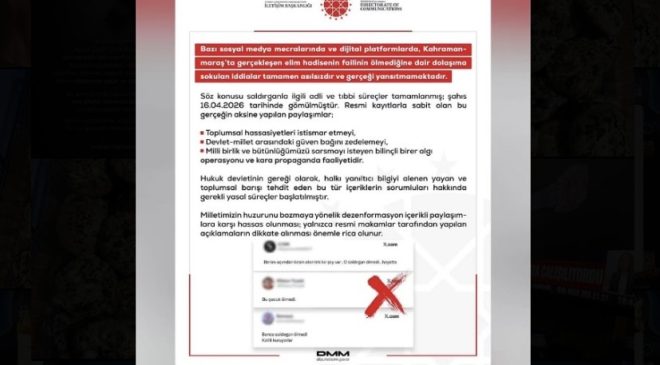 DMM’den Kahramanmaraş’taki Saldırıyla İlgili Açıklama: “İddialar Asılsız”