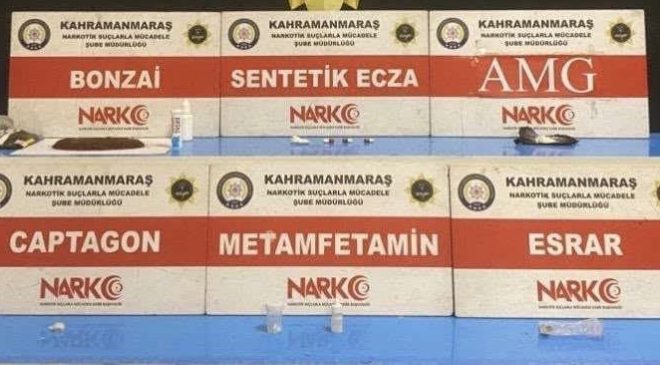 Kahramanmaraş’ta Narkotik Operasyonları: Uyuşturucu Madde ve Hap Ele Geçirildi, 5 Tutuklama